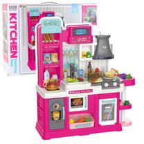 Vaikiška virtuvėlė, virtuvės prietaisų rinkinys Lean Toys Cooking Food, rožinė sp.