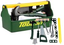 Žaislinis meistro įrankių rinkinys, įrankių dėžė su įrankiais Lean Toys Little, geltona sp./žalia sp.