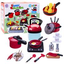 Žaisliniai virtuvės reikmenys, virtuvės prietaisų rinkinys Lean Toys Happy Kitchen, raudona sp.