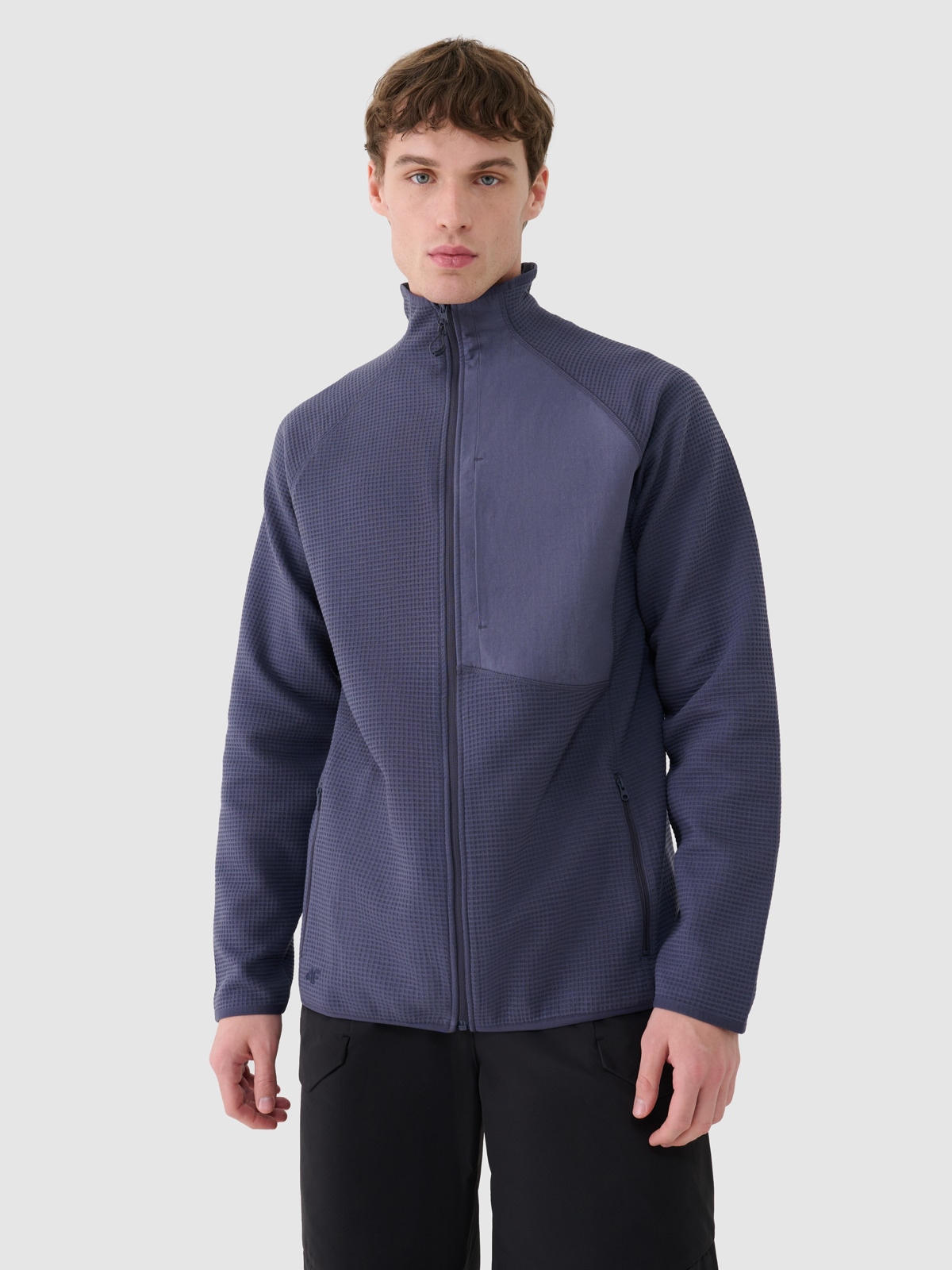 Vyriškas atsegamas džemperis be gobtuvo - denim