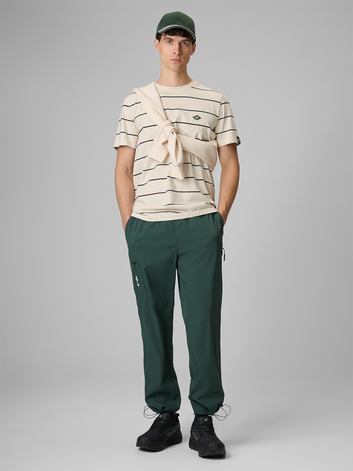 Spodnie casual joggery męskie - zielone