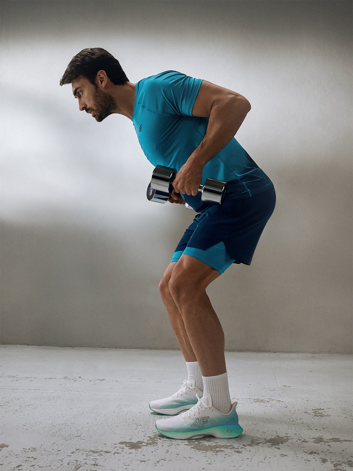 Vyriški greitai džiūstantys treniruočių šortai - turkio spalvos