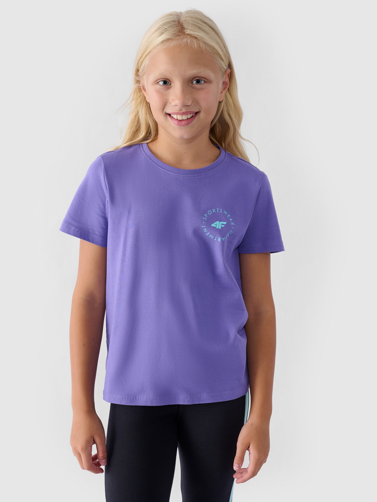 T-shirt marškinėliai  lygus mergaitėms - violetiniai