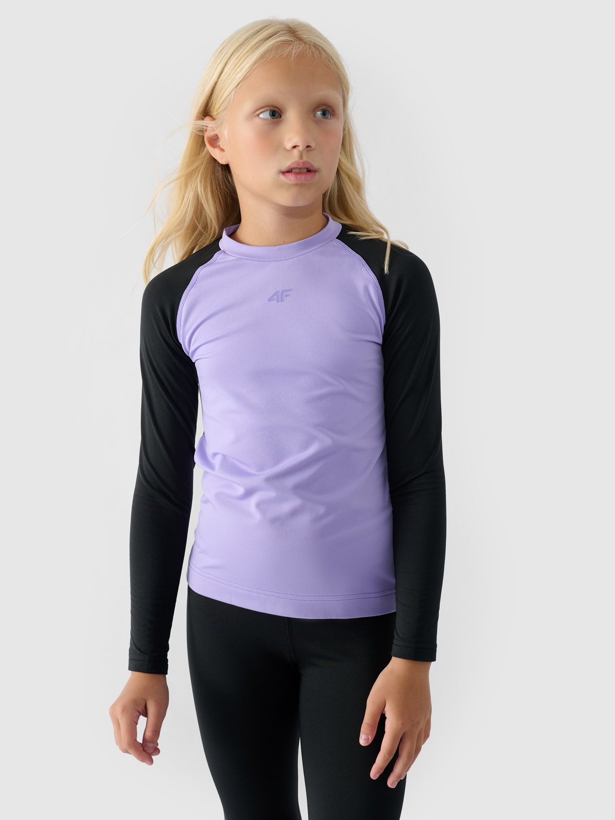 Termoaktyvus sukarštas apatinis trikotažas (viršus) margaitėms - violetinis