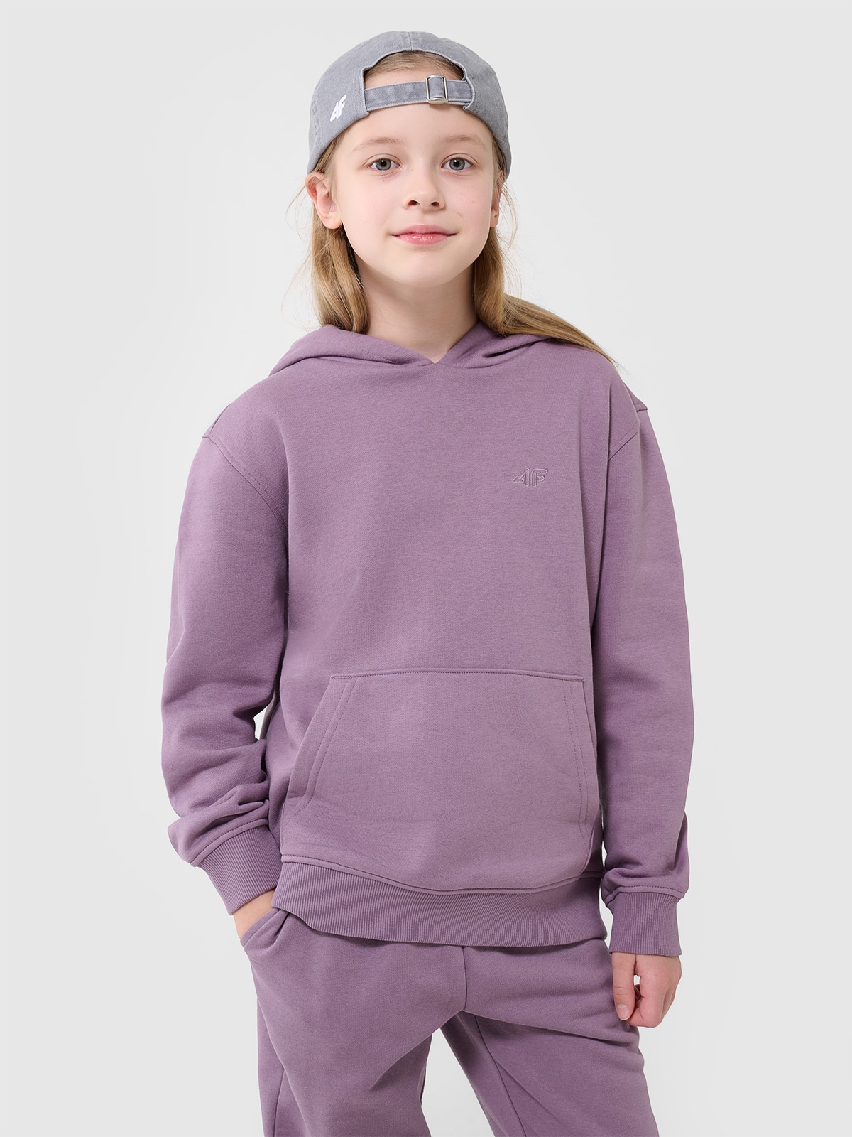 Sportinis neatsegamas, džemperis su gobtuvu mergaitėms - violetinis