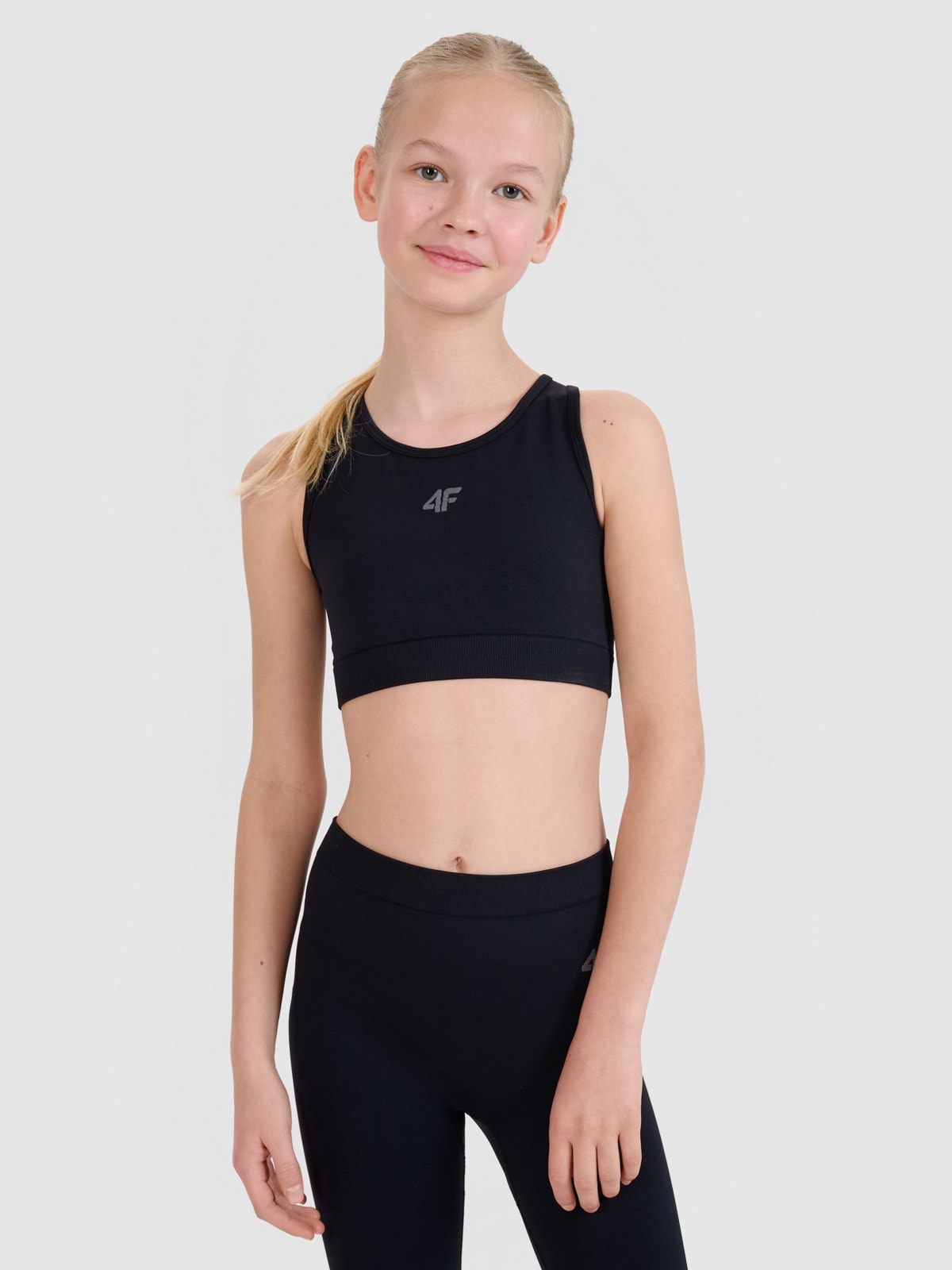 Sportinė greitai džiūstanti liemenėlė mergaitėms - juoda