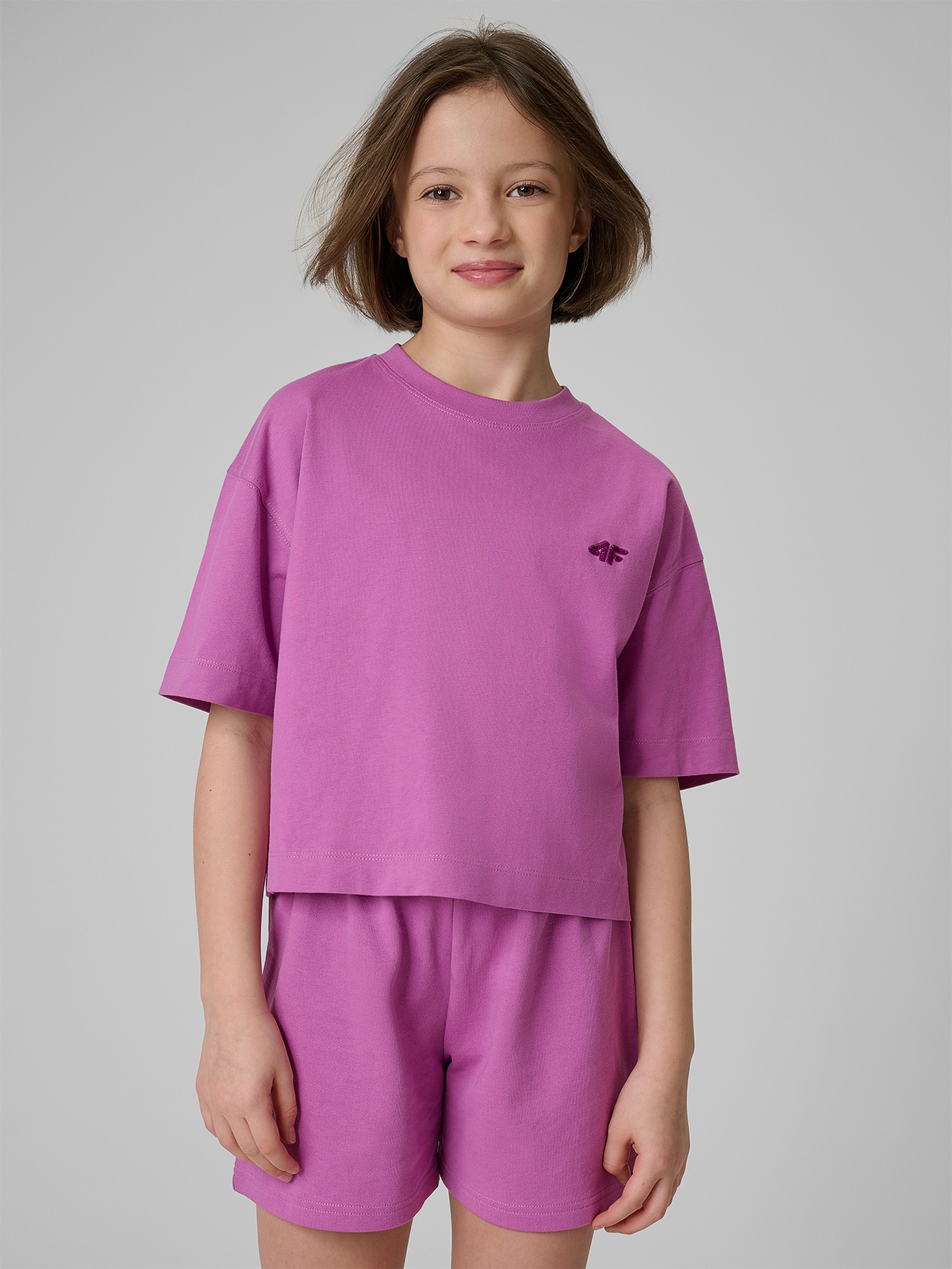 T-shirt loose vienspalvis mergaitėms - rožinis