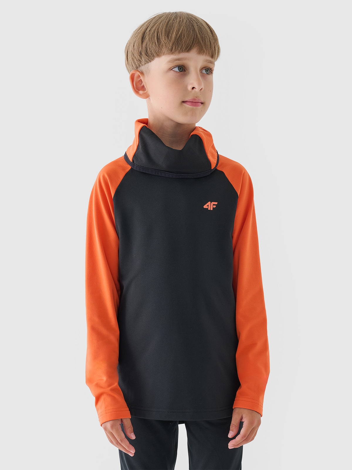 Termoaktyvus sukarštas apatinis trikotažas (viršus) berniukams - oranžinis