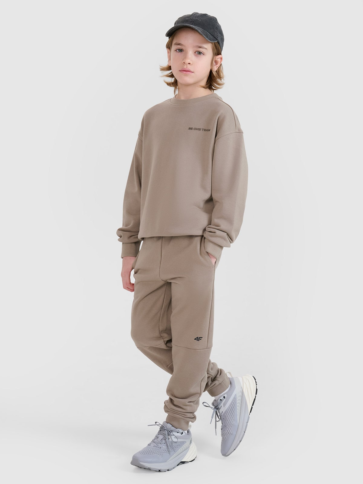 Sportinės jogger kelnės berniukams - smėlio spalvos