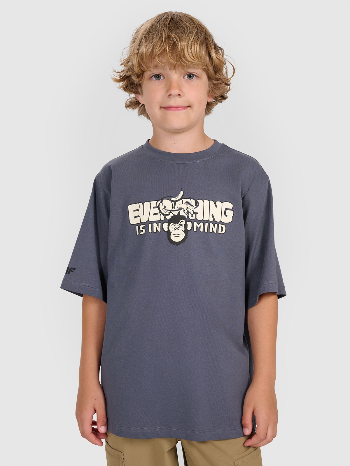 T-shirt oversize marškinėliai berniukams - pilki