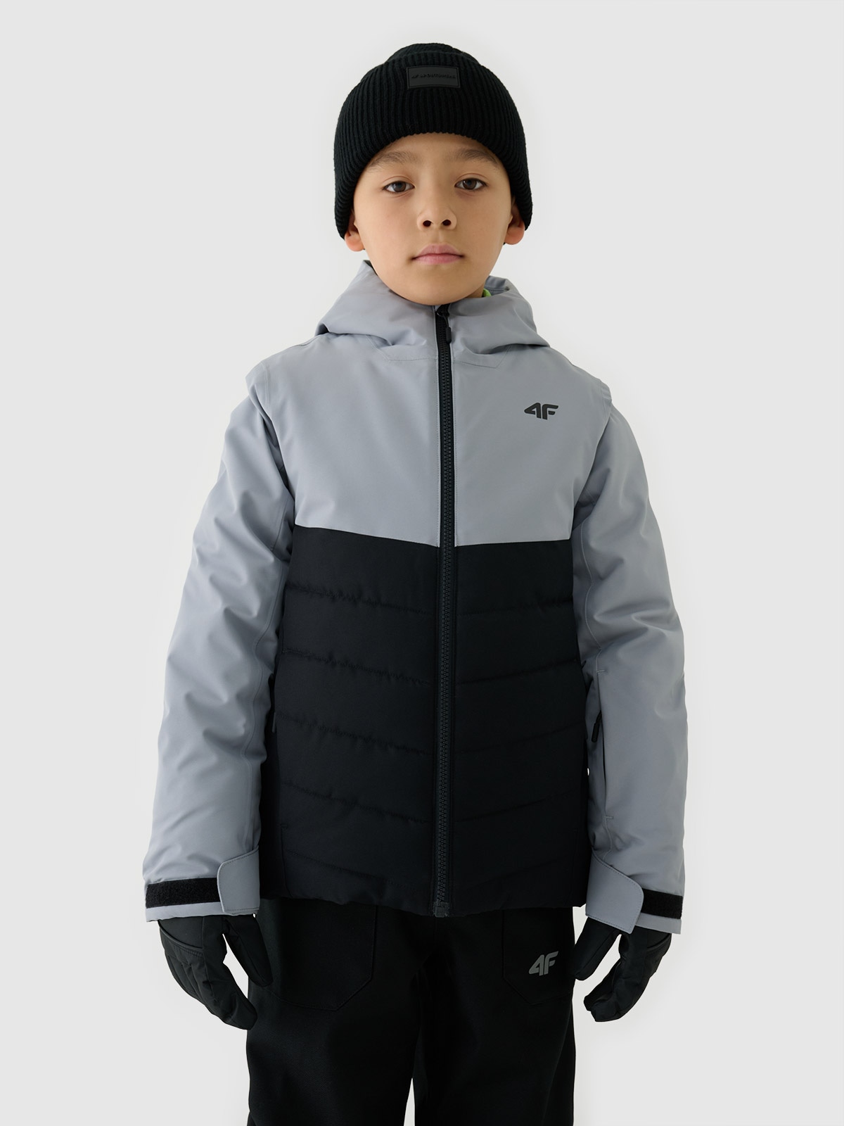 Slidinėjimo striukė berniukams 5000 membrana - pilka