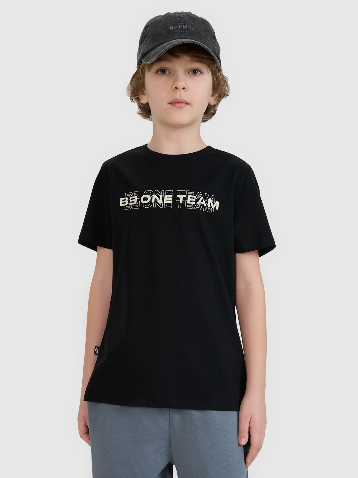 T-shirt marškinėliai su spauda berniukams - juodi