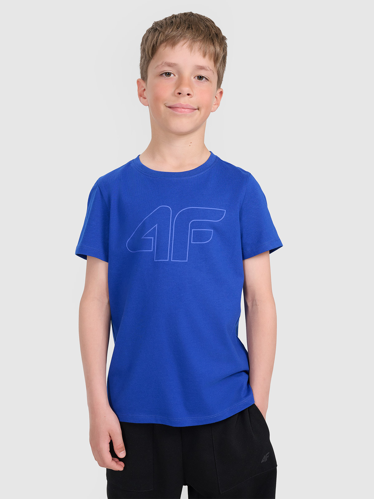 T-shirt regular marškinėliai su grafika berniukams - mėlyni
