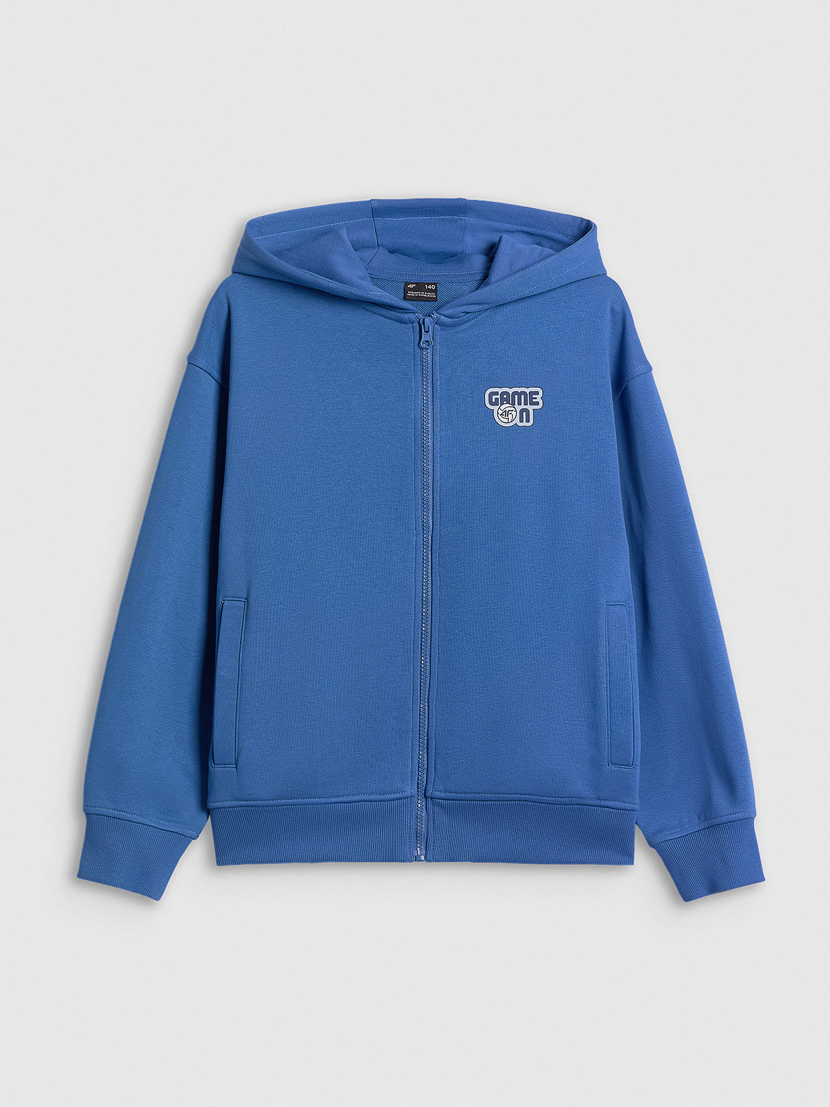 Loose sportinis džemperis su gobtuvu berniukams - tamsiai mėlynas