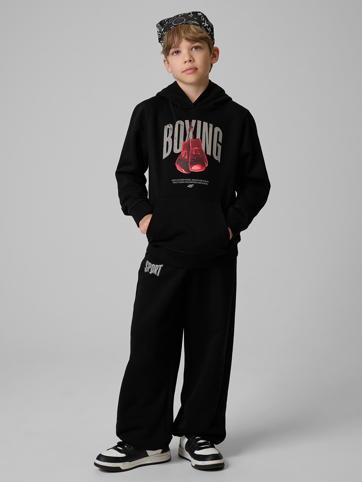 Berniukų sportinės kelnės jogger - juodos