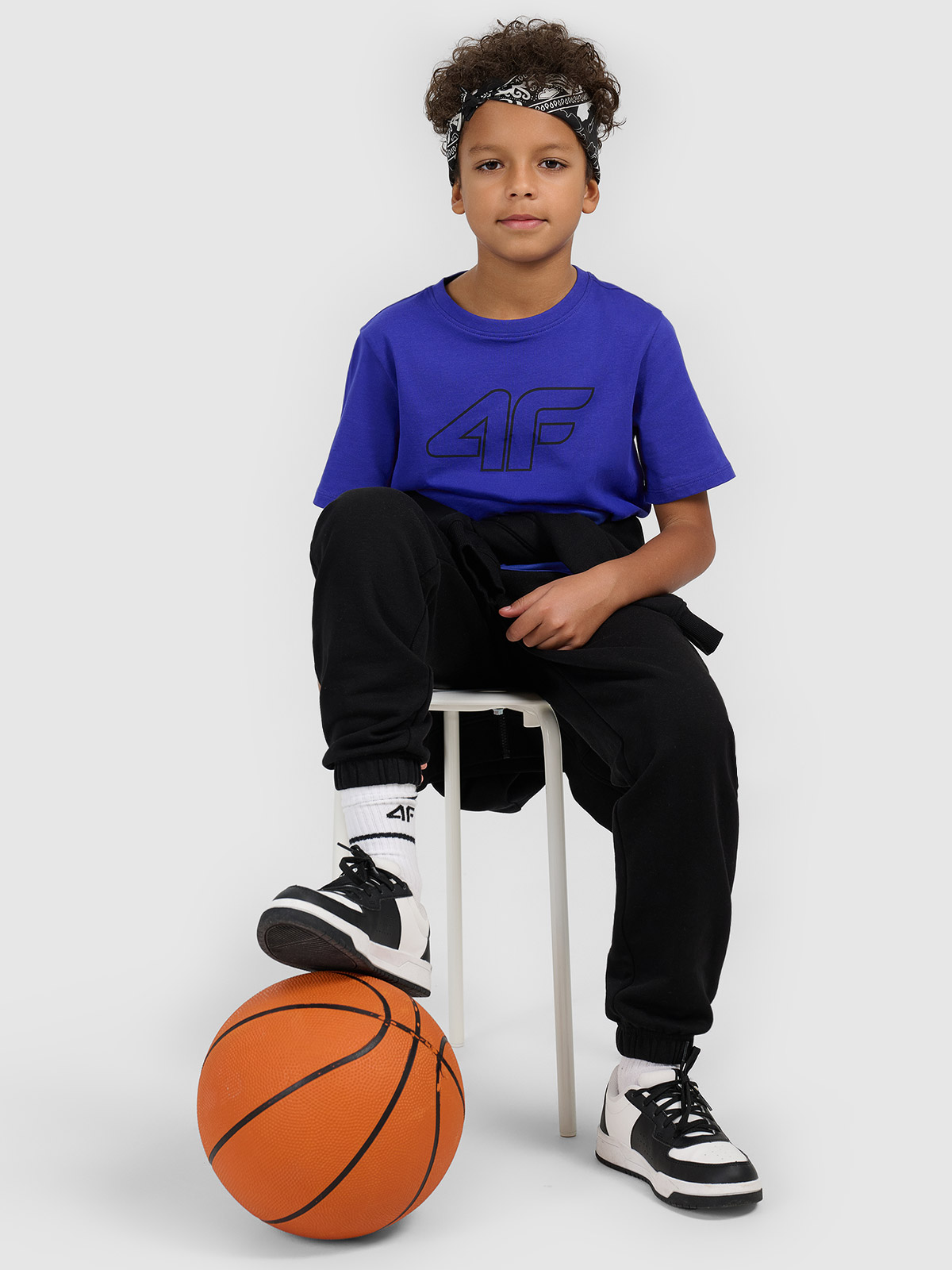 T-shirt regular marškinėliai su grafika berniukams - mėlyni