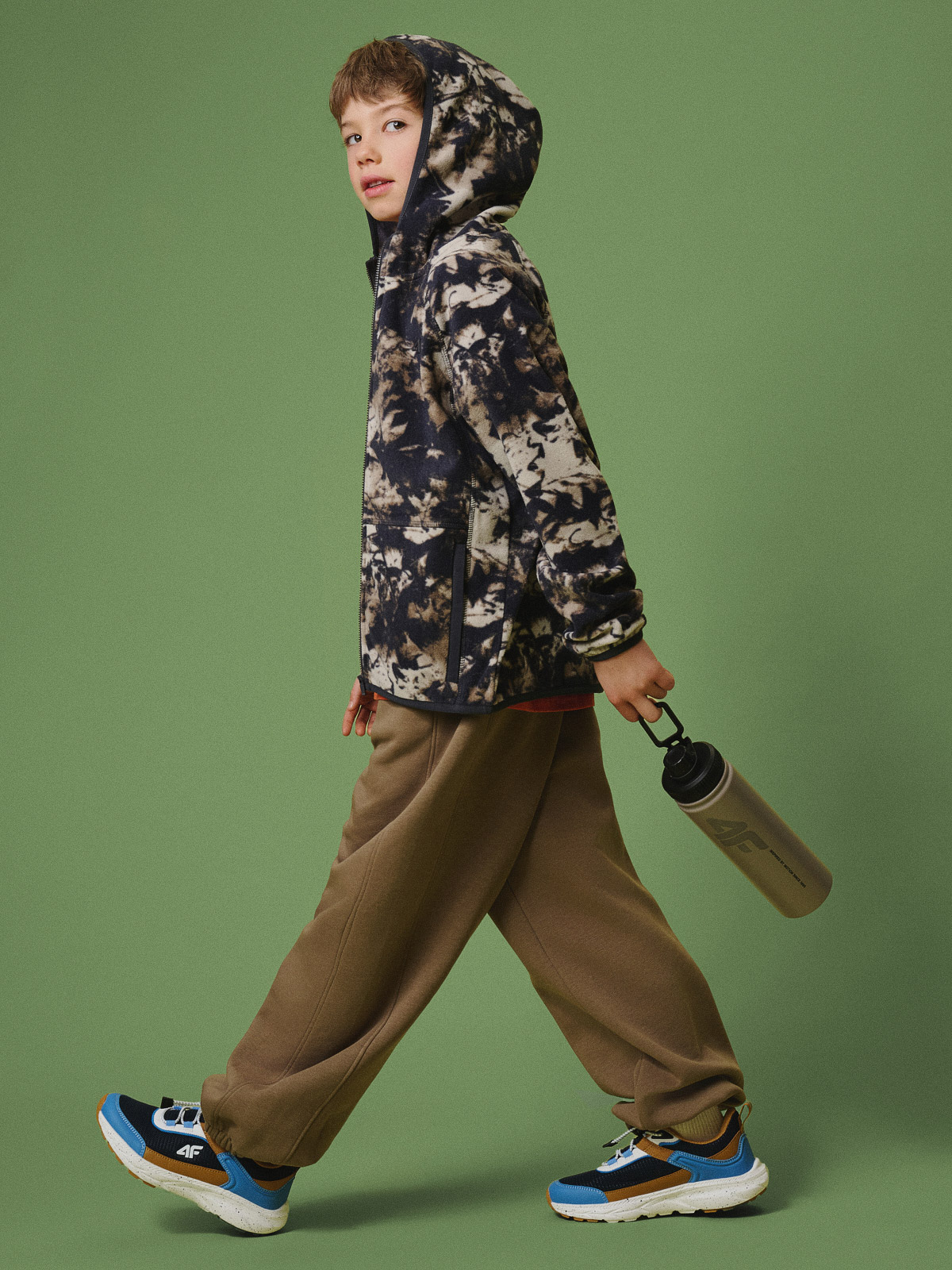 Berniukiškas regular poliarinis džemperis su gobtuvu - multispalvis