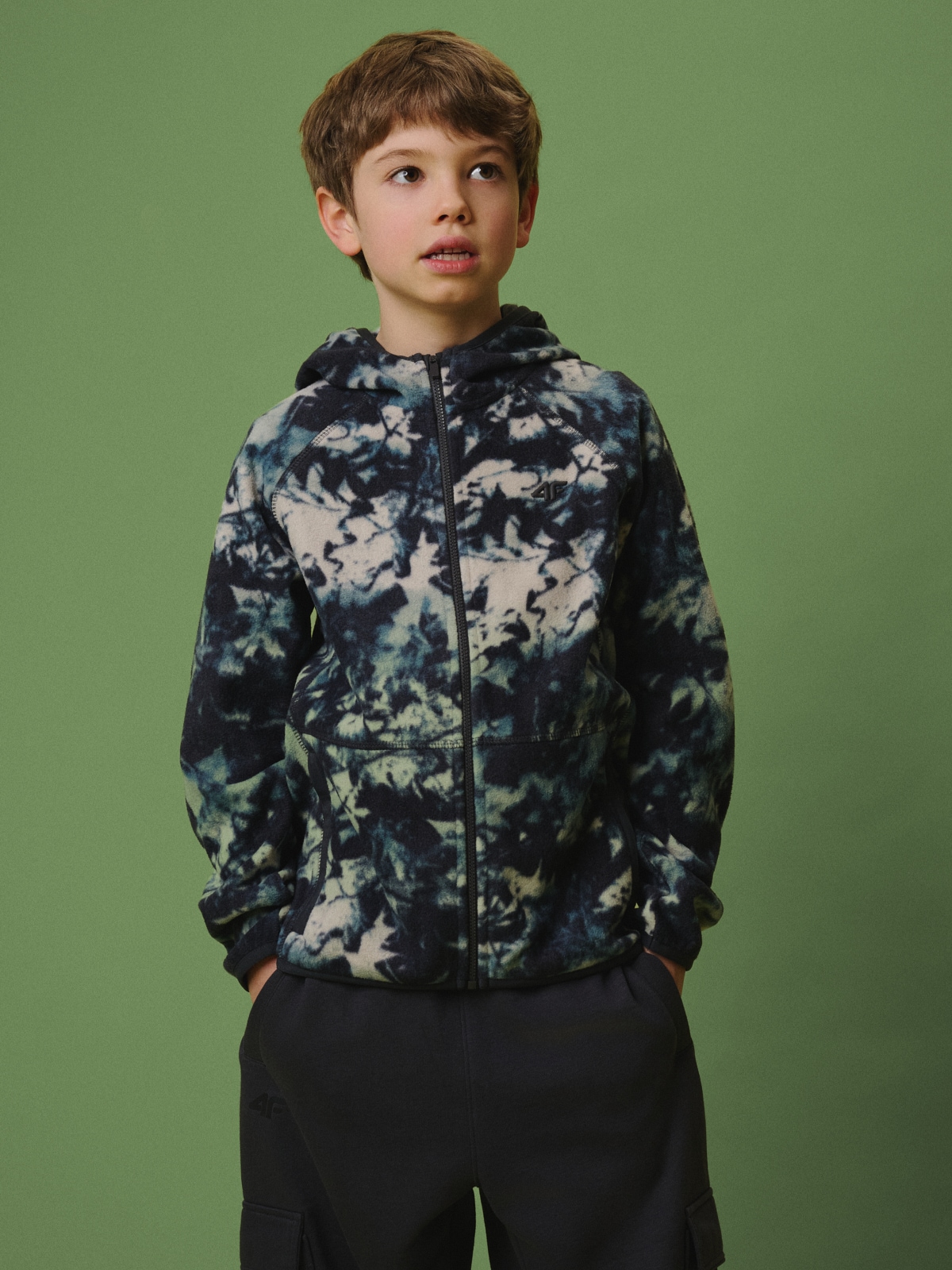 Berniukiškas regular poliarinis džemperis su gobtuvu - multispalvis