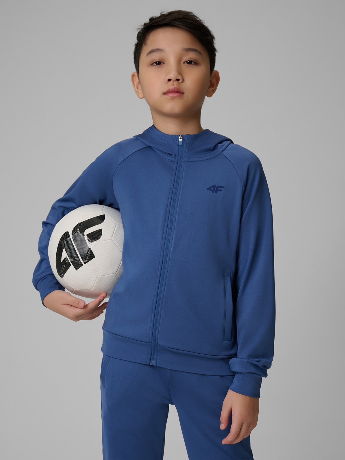 Berniukiškas regular sportinis džemperis su gobtuvu - tamsiai mėlynas