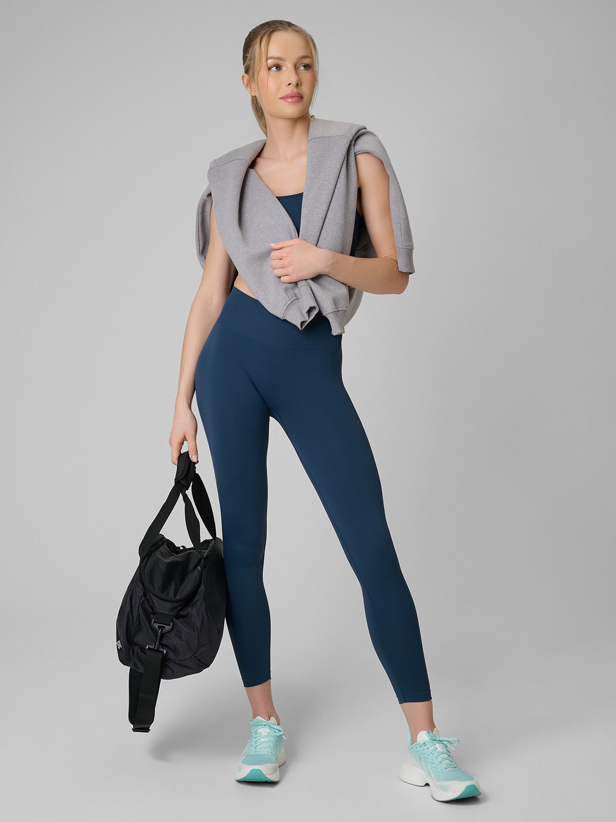 Moteriškos besiūlės treniruočių tamprės - tamsiai mėlyni