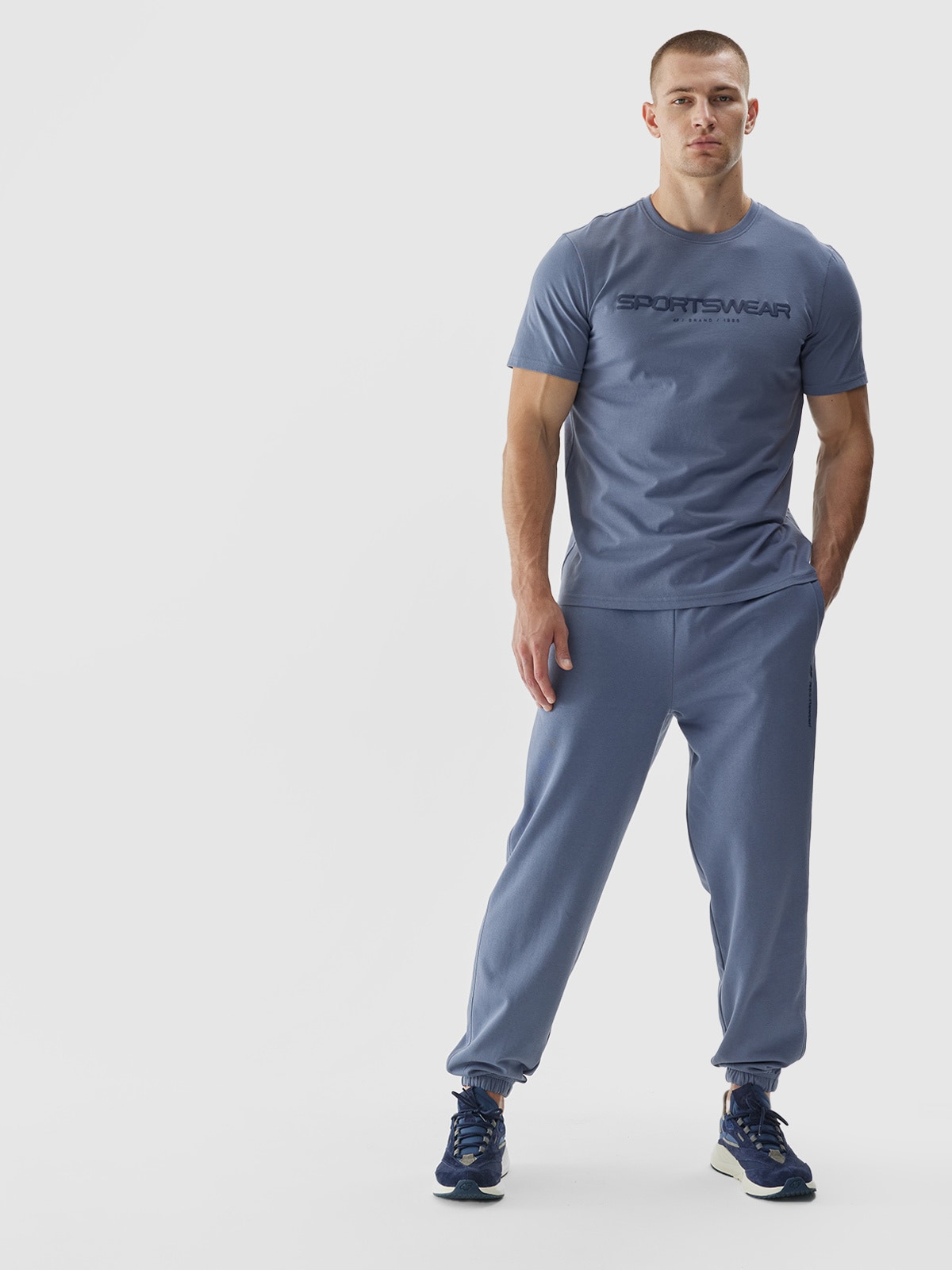 Vyriškos sportinės jogger kelnės - tamsiai mėlynos