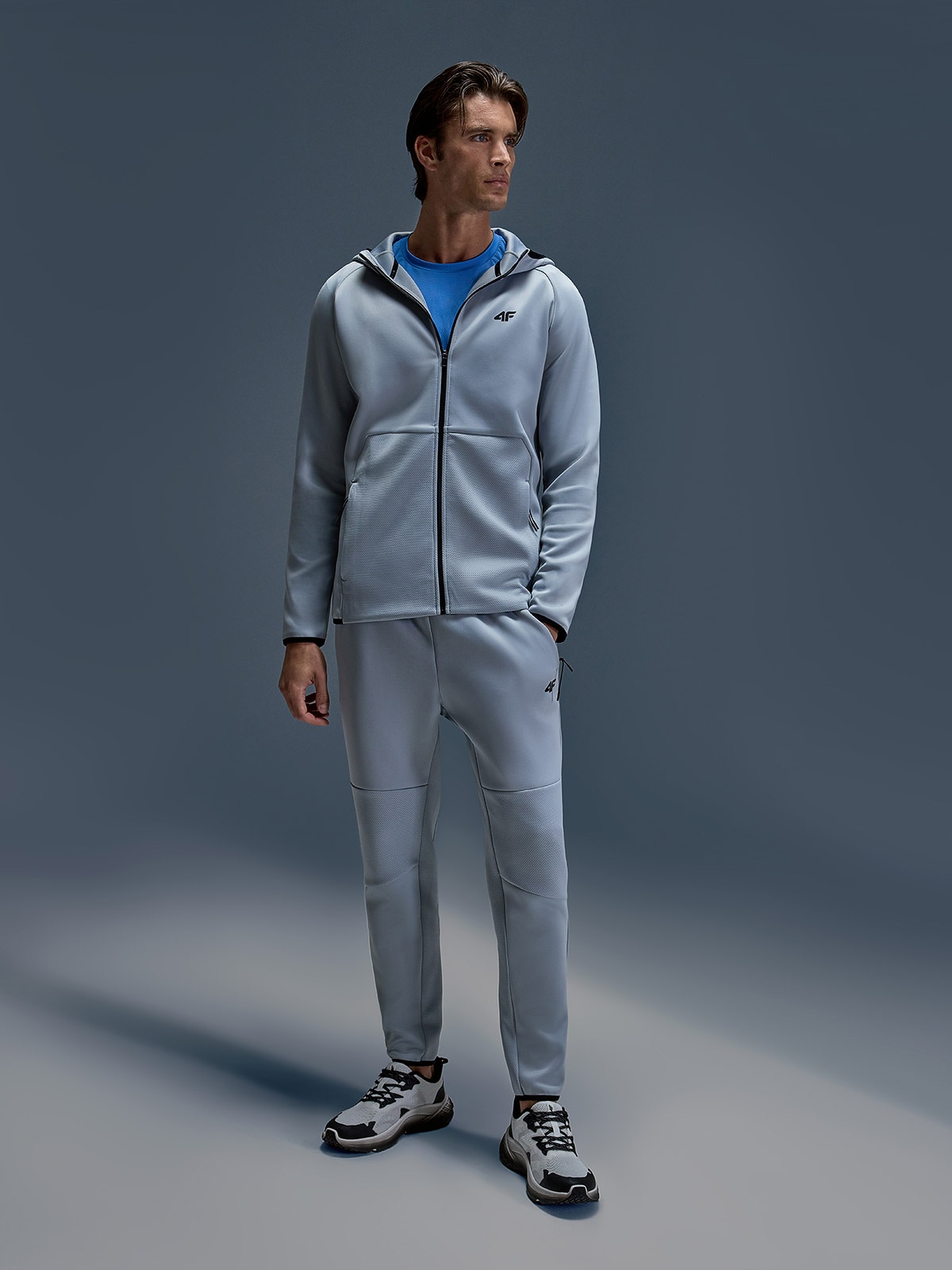 Vyriškos greitai džiūstančios treniruočių kelnės - pilkos