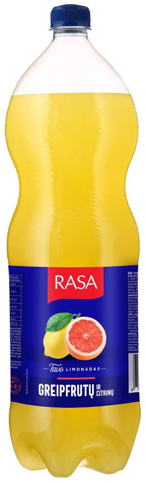 Gazuotas citrinų ir greipfrutų skonio gėrimas RASA FRUT, 2 l