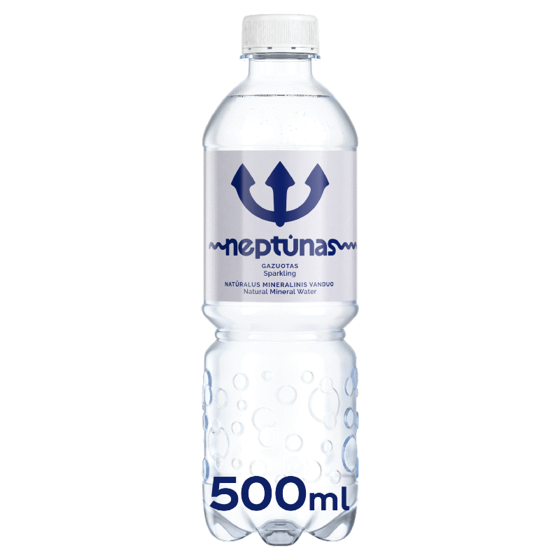 Natūralus gazuotas mineralinis vanduo NEPTŪNAS, 500 ml
