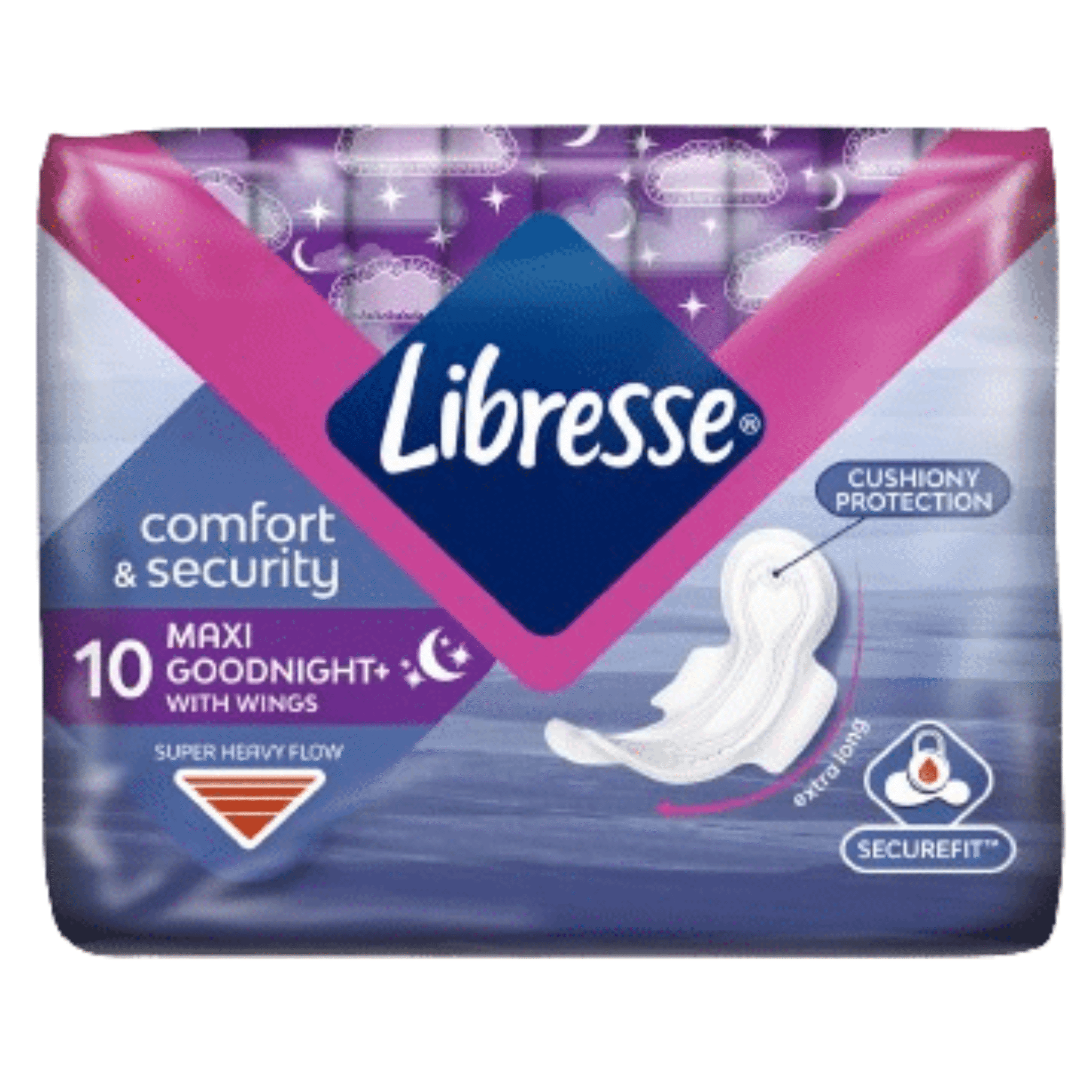 Higieniniai paketai LIBRESSE GOODNIGHT MAXI, 10 vnt., 10 vnt.