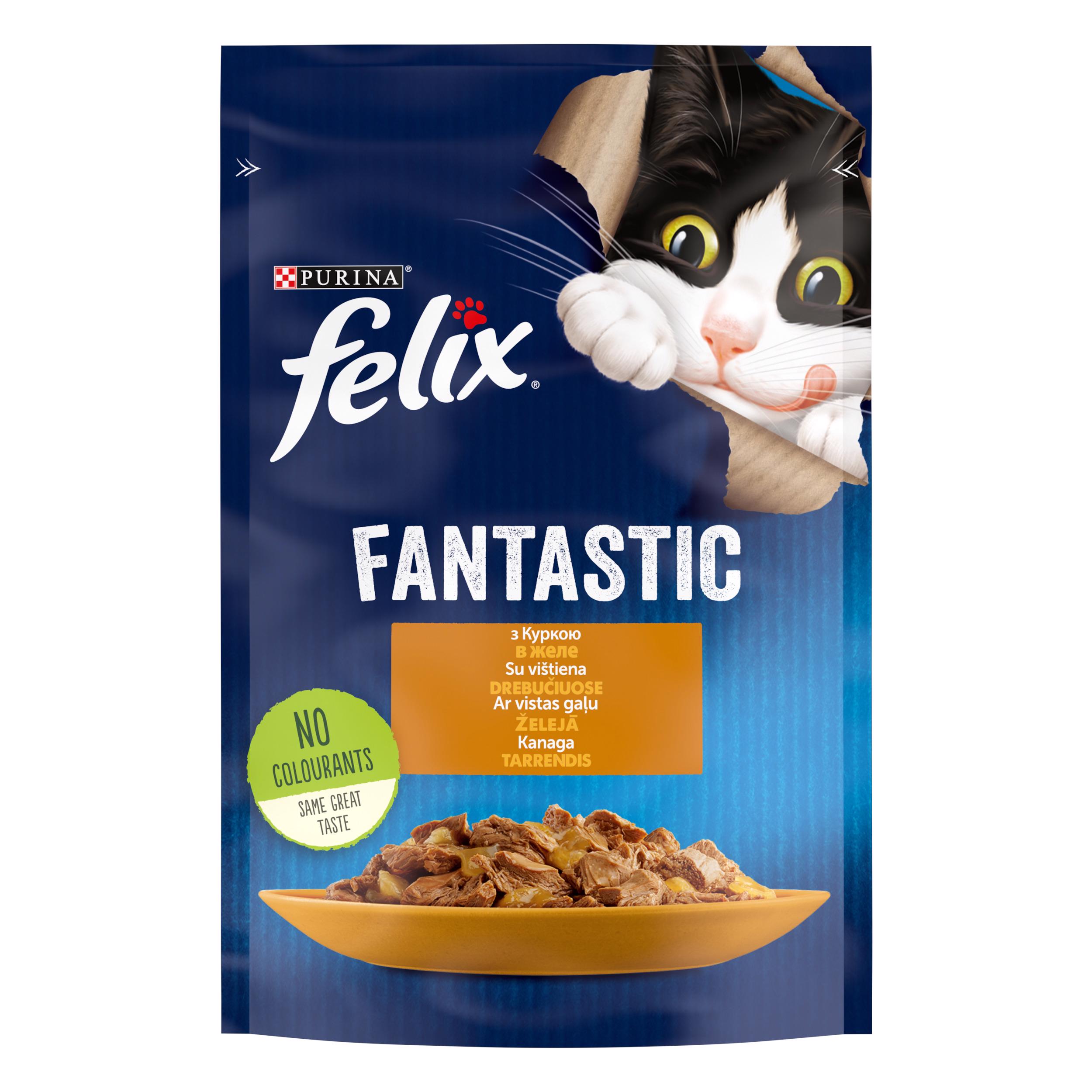 Konservuotas kačių ėdalas FELIX su vištiena, 85 g
