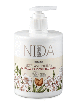Skystasis muilas NIDA su medaus ir migdolų ekstraktu, 500 ml
