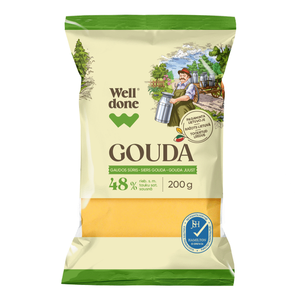Gaudos sūris WELL DONE, 48 % rieb. s. m., 200 g