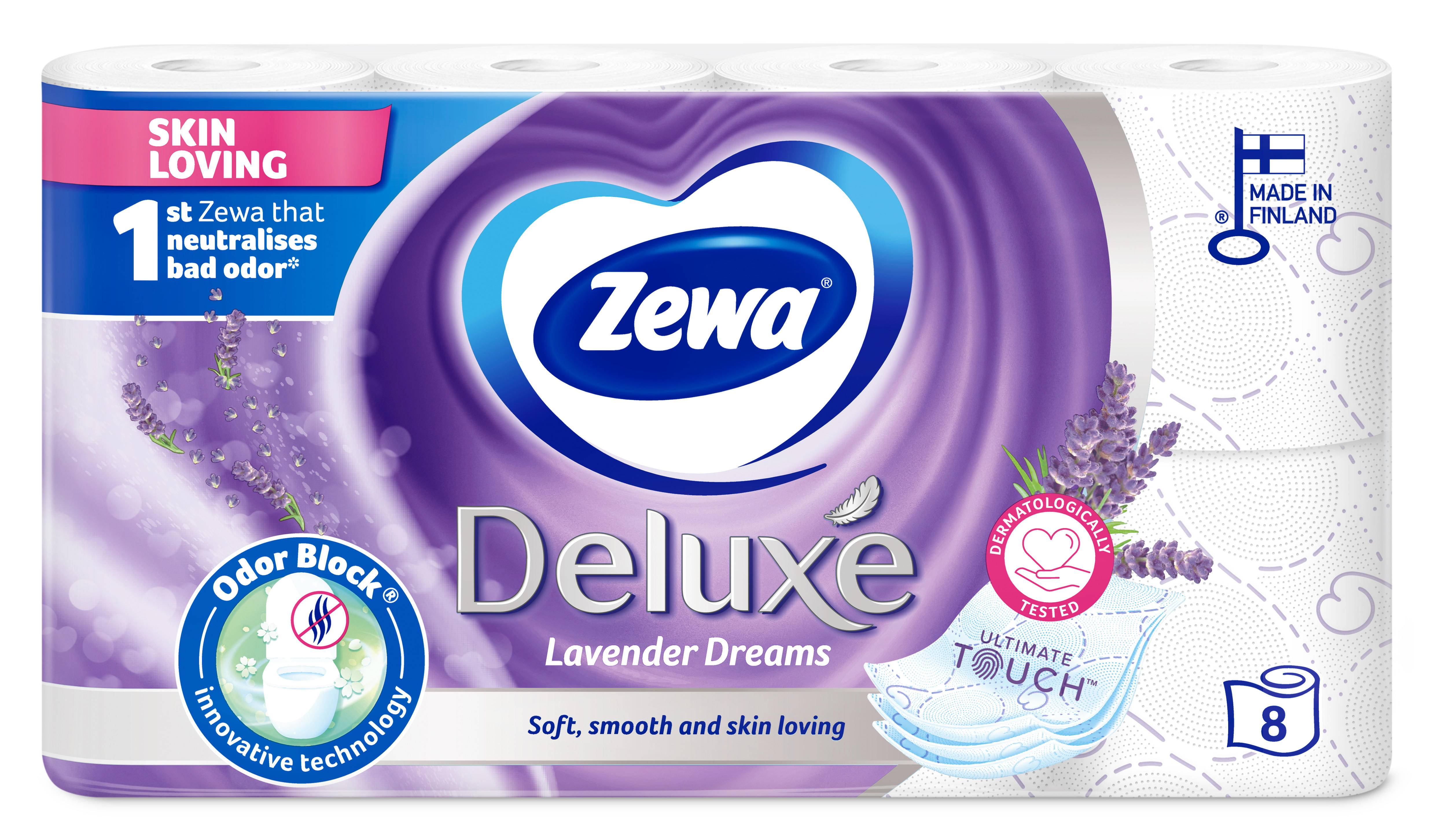 Tualetinis popierius ZEWA DELUXE LAVENDER DREAMS, 8 vnt.