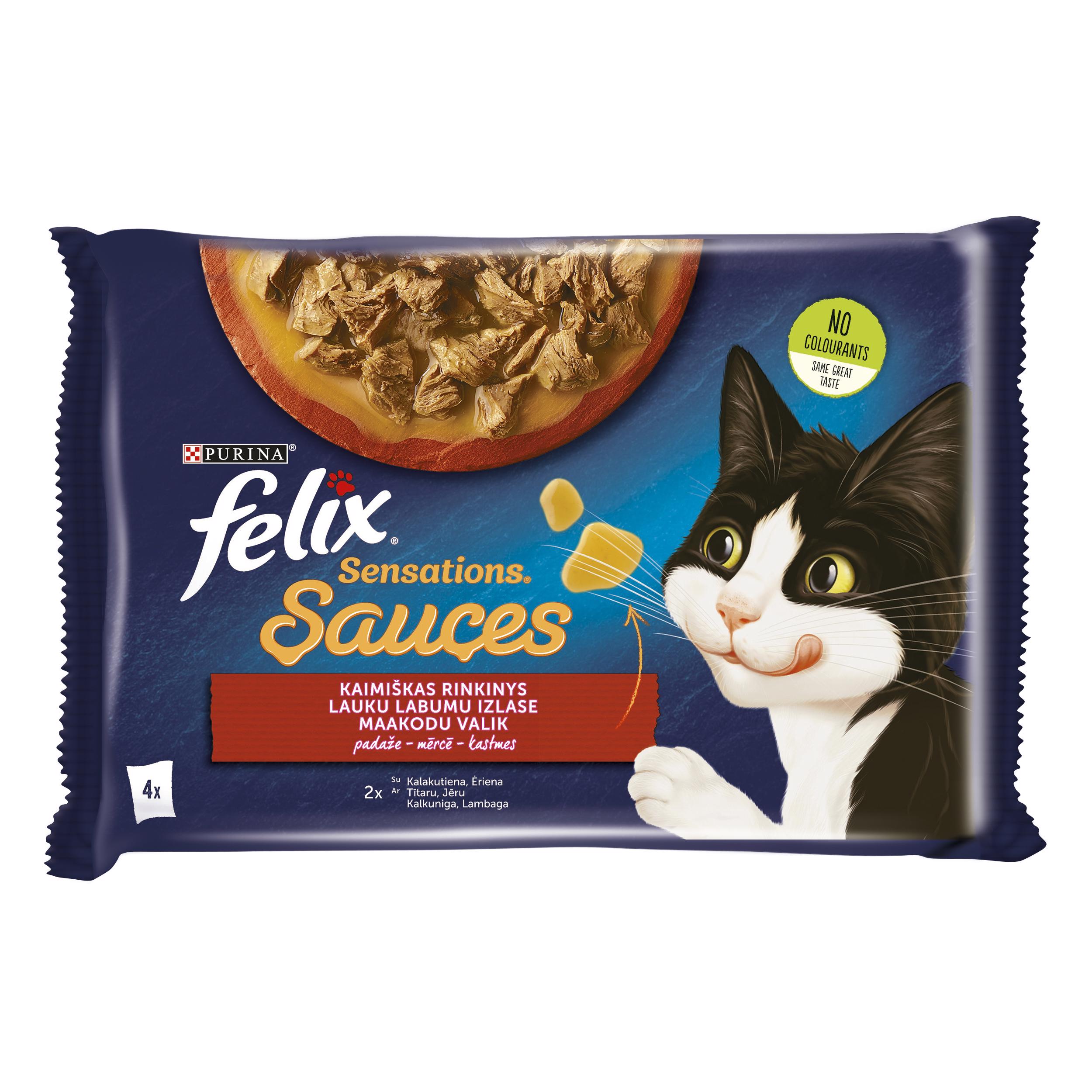 Konservuotas kačių ėdalas FELIX su mėsa padaže, 4 x 85 g, 340 g