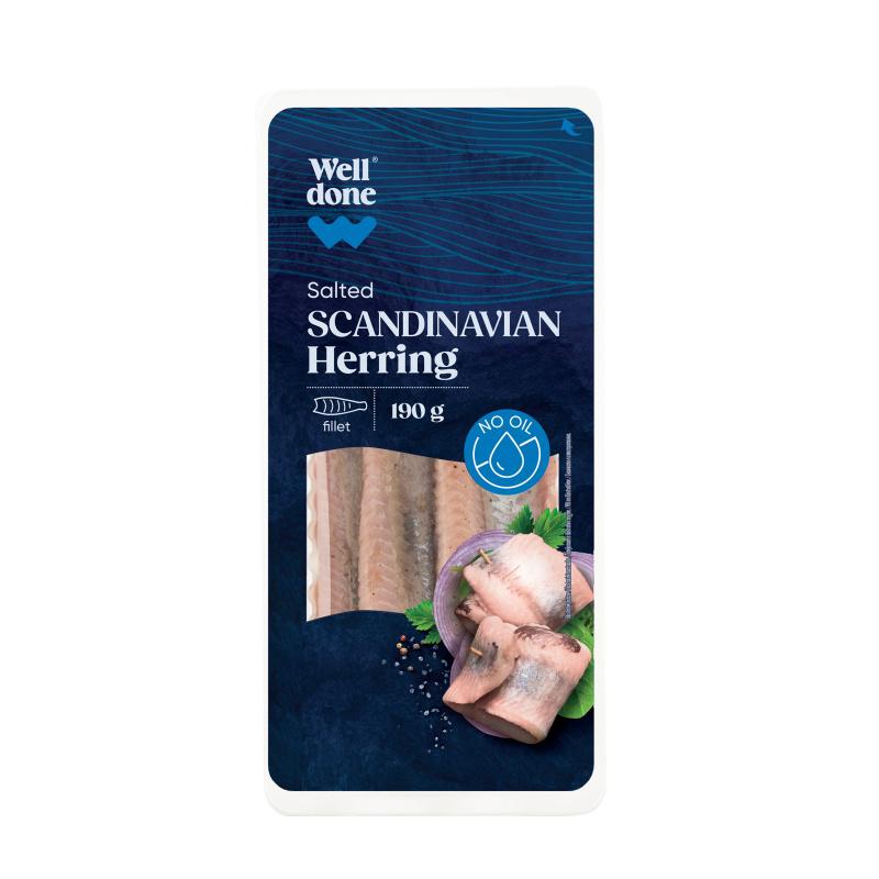 Sūdyta skandinaviška silkių filė be aliejaus WELL DONE, 190 g