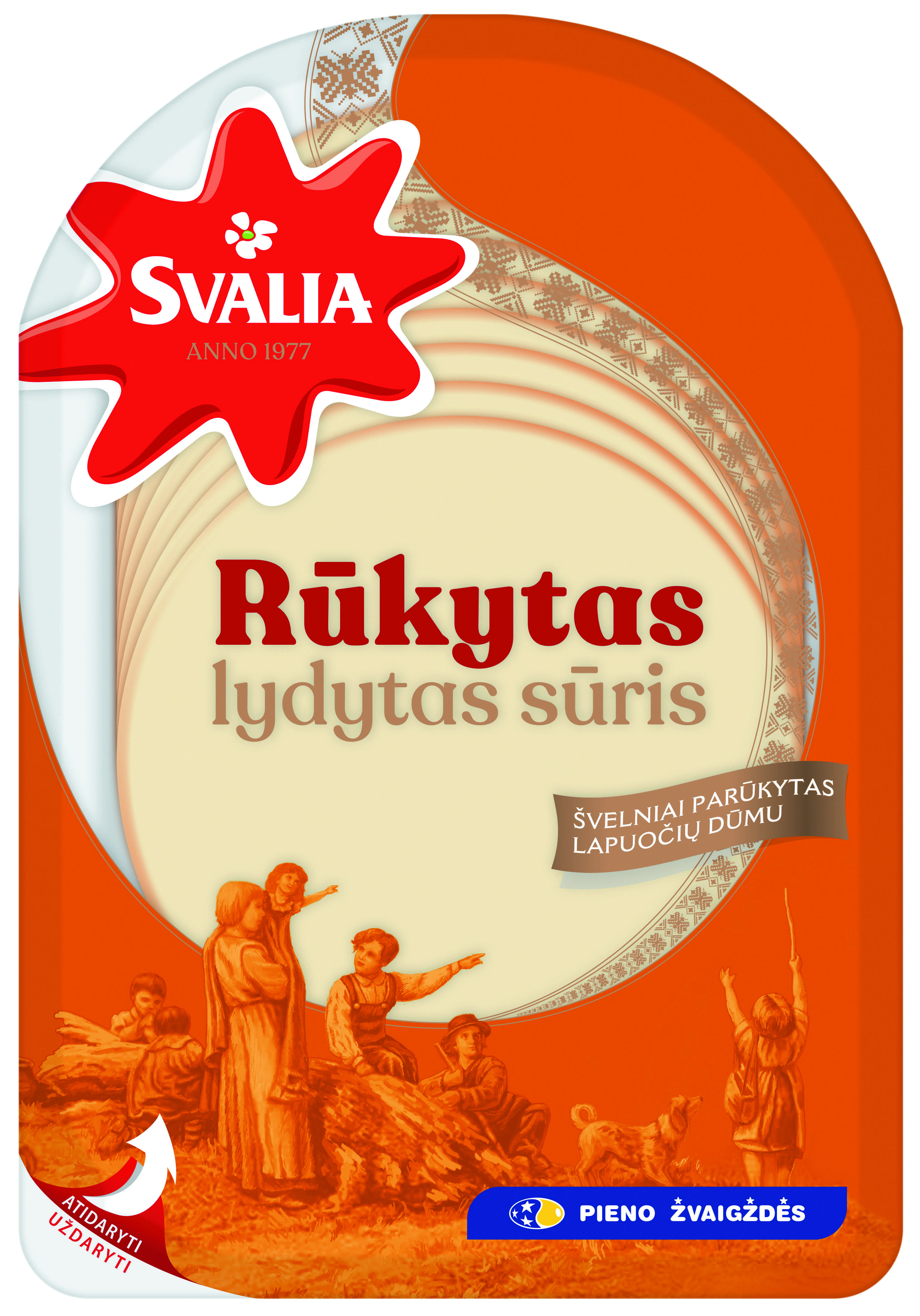 Rūkytas lydytas sūris SVALIA (riekelės), 45 % rieb. s. m., 150 g