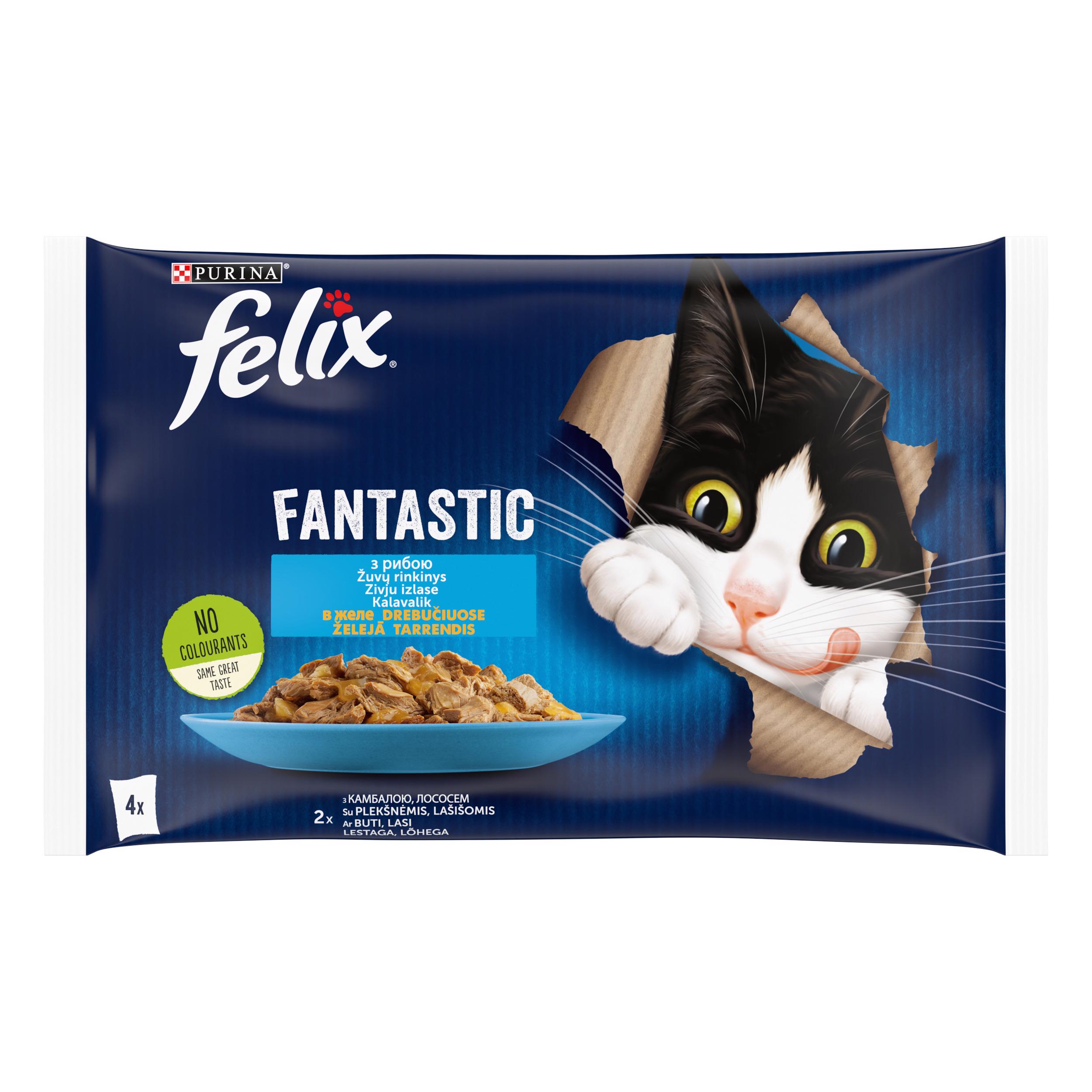 Konservuotas kačių ėdalas FELIX su žuvimi, 340 g