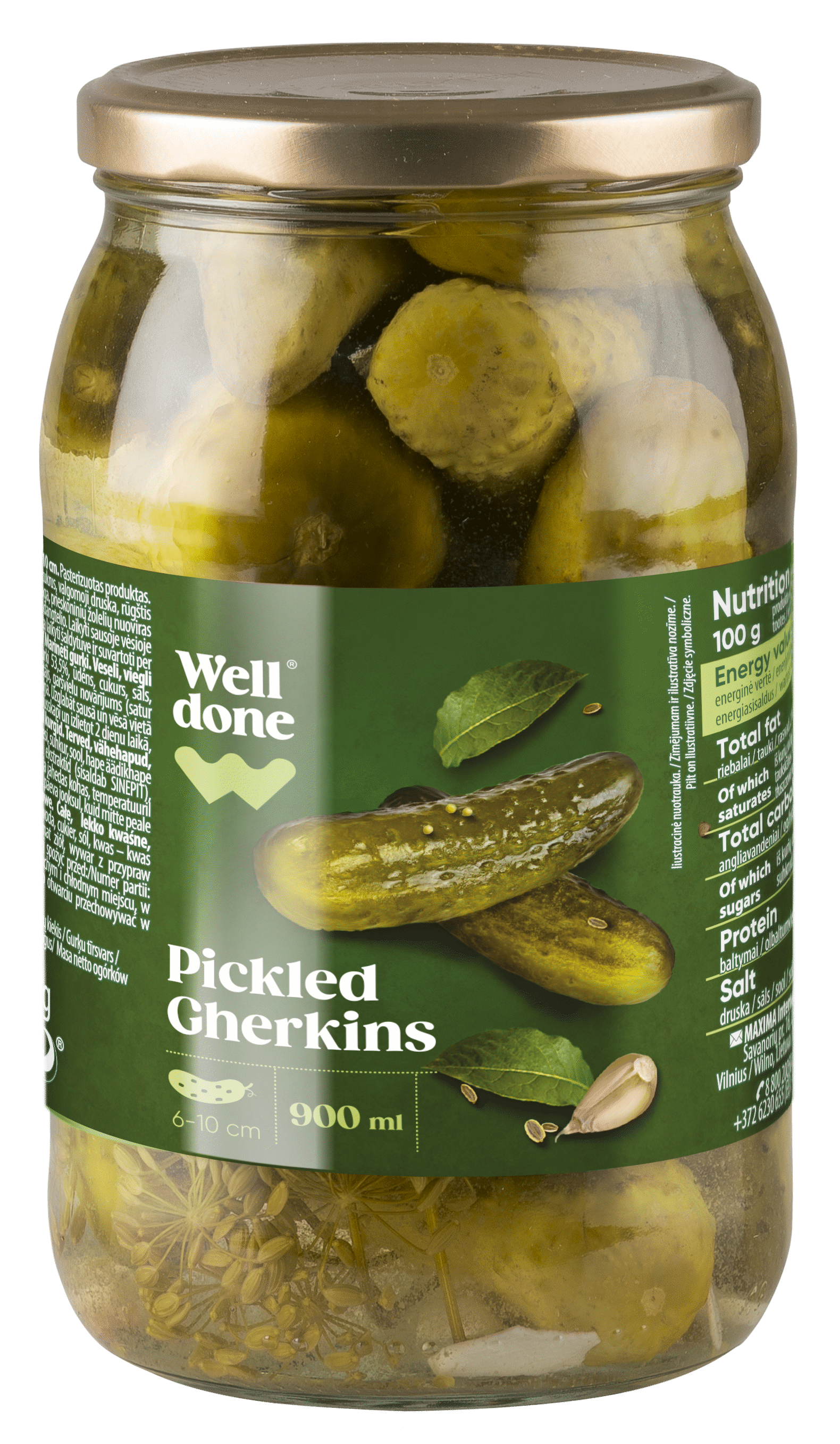 Marinuoti agurkai WELL DONE, 860 g