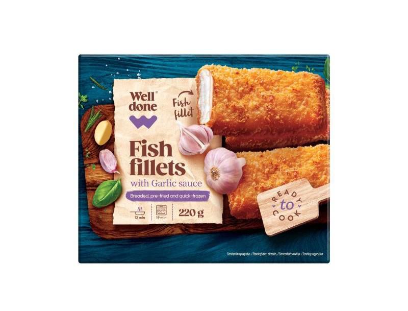 Žuvų filė su česnakiniu padažu traškiame apvalkale 220 g