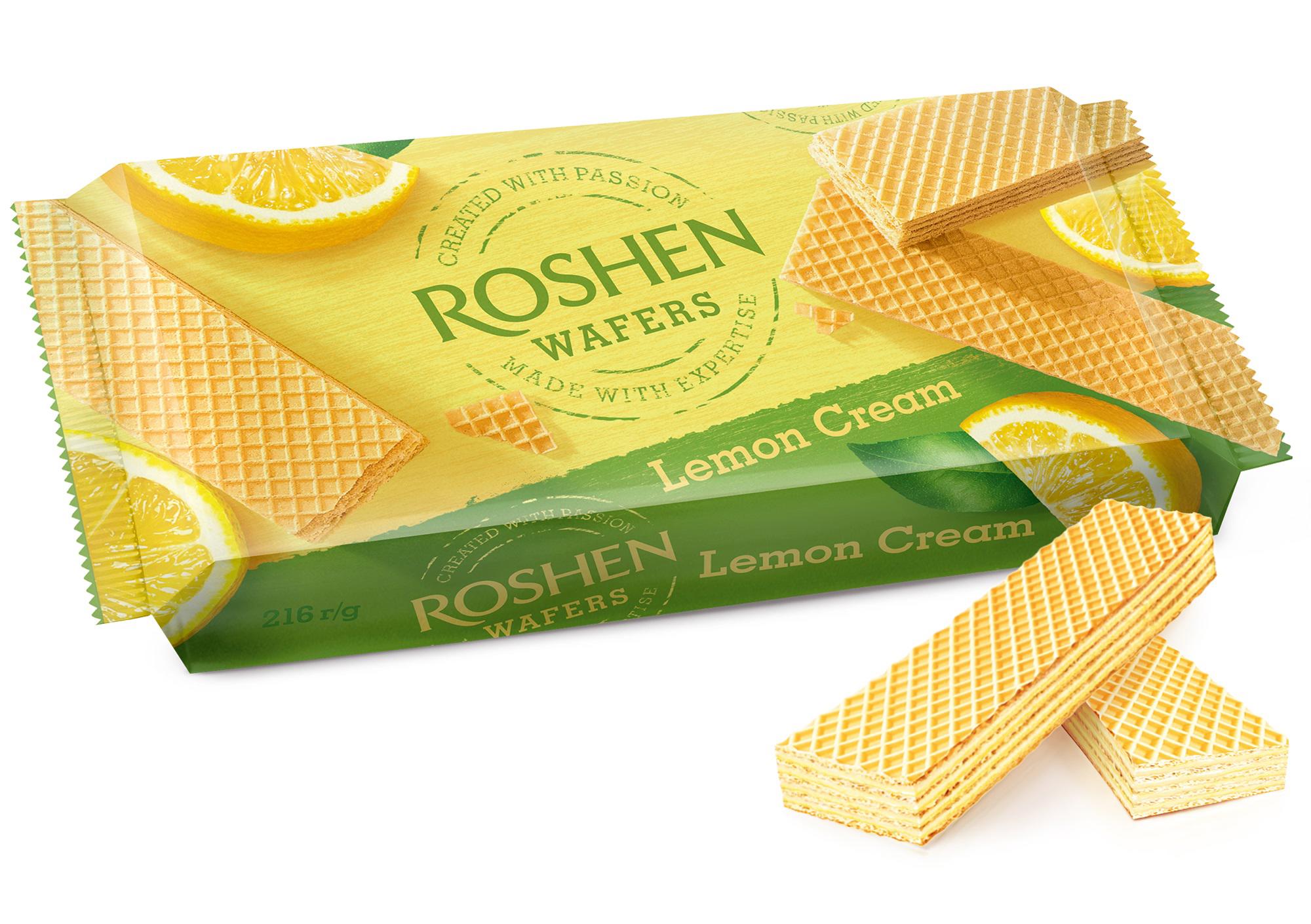 Vafliai ROSHEN su citrinų skonio įdaru, 216 g