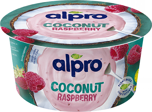 Fermentuotas kokosų produktas ALPRO, aviečių skonio, 120 g