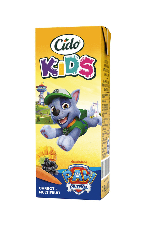 Įvairių vaisių, morkų sulčių gėrimas CIDO KIDS, 200 ml
