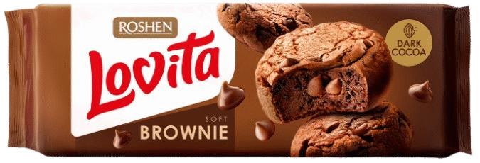 Sausainiai LOVITA ROSHEN BROWNIE, kakavos skonio, 152 g