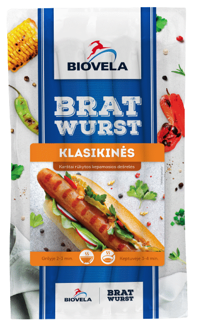 Kepamosios dešrelės BRATWURST, a. r., 330 g