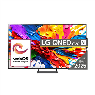 LG QNED93 evo AI, 55'', 4K UHD, QLED, Mini LED, black - TV