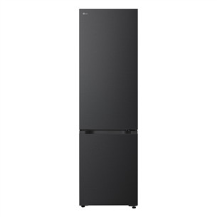 LG, NoFrost, 375 L, height 203 cm, black steel - Refrigerator