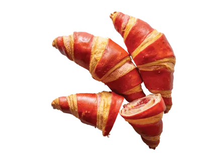 Kruasanas su aviečių įdaru