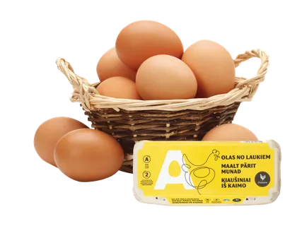 Ant kraiko laikomų vištų kiaušiniai