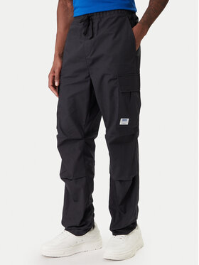 HUGO Medžiaginės kelnės · Juoda · Relaxed Fit