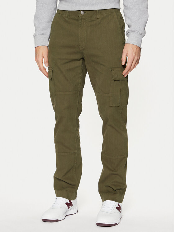 Guess Medžiaginės kelnės · Žalia · Regular Fit